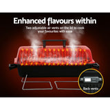 Grillz Charcoal BBQ Portable Grill Camping Barbecue Outdoor Cooking Smoker - 45-Degree Angle