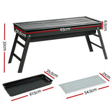 Grillz BBQ Grill Charcoal Smoker Foldable - Front View
