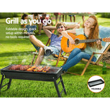 Grillz BBQ Grill Charcoal Smoker Foldable - 45-Degree Angle