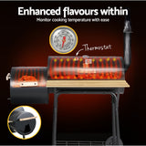 Grillz BBQ Grill 2-In-1 Offset Charcoal Smoker - 45-Degree Angle