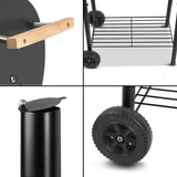 Grillz BBQ Grill 2-In-1 Offset Charcoal Smoker - Close-Up Angle