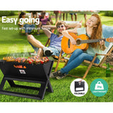 Grillz BBQ Grill Charcoal Smoker Foldable - 45-Degree Angle