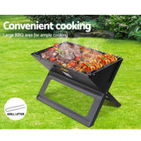Grillz BBQ Grill Charcoal Smoker Foldable - Rear View