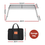Grillz Portable BBQ Grill Charcoal Smoker Foldable Camping Outdoor - Front View