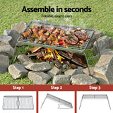 Grillz Portable BBQ Grill Charcoal Smoker Foldable Camping Outdoor - Top-Down View