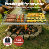 Grillz Portable BBQ Grill Charcoal Smoker Foldable Camping Outdoor - Rear View