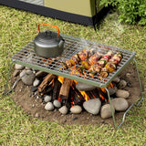 Grillz Portable BBQ Grill Charcoal Smoker Foldable Camping Outdoor - Close-Up Angle