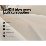 Artiss 2X Blockout Curtains Eyelet 140x230cm Beige - 45-Degree Angle