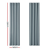 Artiss 2X Blockout Curtains Eyelet 140x230cm Grey