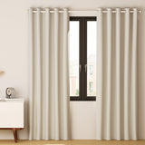 Artiss 2X Blockout Curtains Eyelet 240x230cm Beige - Low Angle