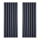 Artiss 2X Blockout Curtains Eyelet 240x230cm Charcoal