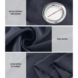 Artiss 2X Blockout Curtains Eyelet 300x230cm Charcoal - Rear View