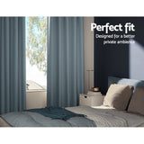 Artiss 2X Blockout Curtains Eyelet 300x230cm Grey - Side View