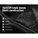 Artiss 2X Blockout Curtains Eyelet 180x213cm Black Shine - 45-Degree Angle