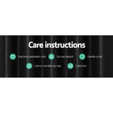 Artiss 2X Blockout Curtains Eyelet 300x230cm Black Shine - Close-Up Angle