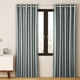 Artiss 2X Blockout Curtains Eyelet 300x230cm Grey Shine - Low Angle