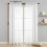 Artiss Blockout Curtains 2X 132x213cm Light Filtering Window Drapes Rod Pocket - Side View