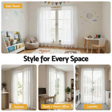 Artiss Blockout Curtains 2X 132x213cm Light Filtering Window Drapes Rod Pocket - Rear View