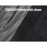 Artiss 2X 132x160cm Blockout Sheer Curtains Black - 45-Degree Angle
