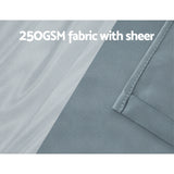 Artiss 2X 132x160cm Blockout Sheer Curtains Light Grey - 45-Degree Angle