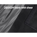 Artiss 2X 132x213cm Blockout Sheer Curtains Black - 45-Degree Angle