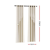 Artiss 2X 132x274cm Blockout Sheer Curtains Beige