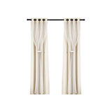 Artiss 2X 132x304cm Blockout Sheer Curtains Beige