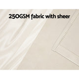 Artiss 2X 132x304cm Blockout Sheer Curtains Beige - 45-Degree Angle
