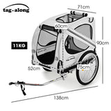 TAG-ALONG Pet & Cargo Bike Trailer, Bicycle Pet & Cargo Trailer, Cargo Carrier, Grey - Rear View