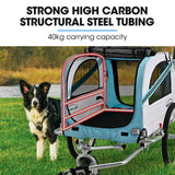 TAG-ALONG Pet & Cargo Jogger Bike Trailer, Pull Behind Bicycle Trailer Carrier Stroller, Blue - Front View