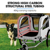TAG-ALONG Pet & Cargo Jogger Bike Trailer, Pull Behind Bicycle Trailer Carrier Stroller, Grey - Front View