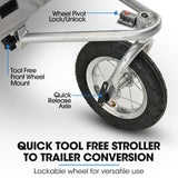 TAG-ALONG Pet & Cargo Jogger Bike Trailer, Pull Behind Bicycle Trailer Carrier Stroller, Grey - Extra Image