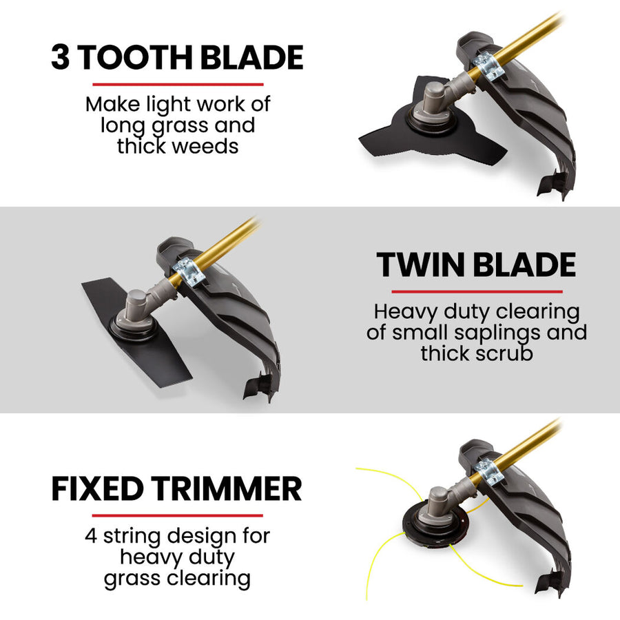 Baumr-AG 65CC Brushcutter Whipper Snipper Trimmer Brush Cutter Multi Pole Tool