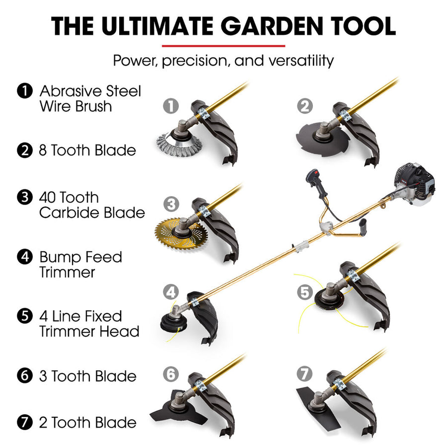 Baumr-AG 65CC Brushcutter Whipper Snipper Trimmer Brush Cutter Multi Pole Tool