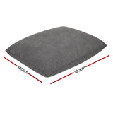 Artiss 3 in 1 Bean Bag Chair Cover (No Filler) Convertible Bean Bag for Adults, Corduroy Stuffed Animal Storage Bean Bag Cover Washable for Living Room Bedroom, Grey - Front View