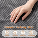 Artiss 3 in 1 Bean Bag Chair Cover (No Filler) Convertible Bean Bag for Adults, Corduroy Stuffed Animal Storage Bean Bag Cover Washable for Living Room Bedroom, Grey - Top-Down View
