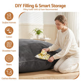 Artiss 3 in 1 Bean Bag Chair Cover (No Filler) Convertible Bean Bag for Adults, Corduroy Stuffed Animal Storage Bean Bag Cover Washable for Living Room Bedroom, Grey - 45-Degree Angle