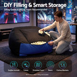 Artiss Gaming Bean Bag Chair Cover (No Filler) for Adults Teens Kids Splash-Proof Floor Gaming Chair Cover with Side Pockets, Headphone Hanger, Cup Holder, Bean Bag Cover Only - 45-Degree Angle