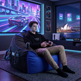 Artiss Gaming Bean Bag Chair Cover (No Filler) for Adults Teens Kids Splash-Proof Floor Gaming Chair Cover with Side Pockets, Headphone Hanger, Cup Holder, Bean Bag Cover Only - Extra Image