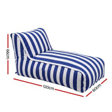 Artiss Outdoor Bean Bag Chair Cover (No Filler) Splash-Proof Beanbag Lounge Sofacover Stuffed Animal Storage Bean Bag Cover for Patio Poolside Relaxing, Blue - Front View