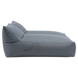 Artiss Outdoor Bean Bag Chair Cover (No Filler) 2 Seater Beanbag Lounge Sofacover Adults Splash-Proof Large Bean Bag Cover for Patio Poolside Relaxing Indoor, Grey - Side View