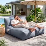 Artiss Outdoor Bean Bag Chair Cover (No Filler) 2 Seater Beanbag Lounge Sofacover Adults Splash-Proof Large Bean Bag Cover for Patio Poolside Relaxing Indoor, Grey - Low Angle