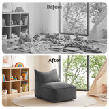Artiss Bean Bag Chair Cover (No Filler) Soft Corduroy Stuffed Animal Storage Bean Bag Cover for Adults, Washable Lazy Sofa Cover for Living Room Bedroom, Grey - Extra Image