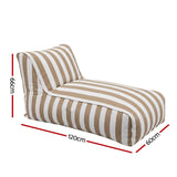 Artiss Outdoor Bean Bag Chair Cover (No Filler) Splash-Proof Beanbag Lounge Sofacover Stuffed Animal Storage Bean Bag Cover for Patio Poolside Relaxing, Taupe - Front View