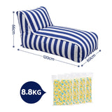 Artiss Outdoor Bean Bag Chair with Filler Splash-Proof Beanbag Lounge DIY Stuffed Animal Storage Bean Bag Washable for Patio Poolside Relaxing, Blue - Front View