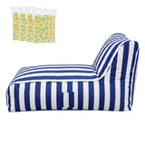 Artiss Outdoor Bean Bag Chair with Filler Splash-Proof Beanbag Lounge DIY Stuffed Animal Storage Bean Bag Washable for Patio Poolside Relaxing, Blue - Side View