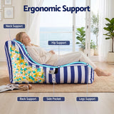 Artiss Outdoor Bean Bag Chair with Filler Splash-Proof Beanbag Lounge DIY Stuffed Animal Storage Bean Bag Washable for Patio Poolside Relaxing, Blue - Top-Down View