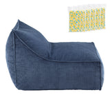 Artiss Bean Bag Chair Cover with Filler Soft Corduroy DIY Stuffed Animal Storage Bean Bag for Adults, Washable Lazy Sofa for Living Room Bedroom, Blue - Side View