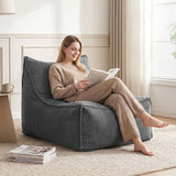 Artiss Bean Bag Chair Cover with Filler Soft Corduroy DIY Stuffed Animal Storage Bean Bag for Adults, Washable Lazy Sofa for Living Room Bedroom, Grey - Extra Image