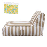 Artiss Outdoor Bean Bag Chair with Filler Splash-Proof Beanbag Lounge DIY Stuffed Animal Storage Bean Bag Washable for Patio Poolside Relaxing, Taupe - Side View